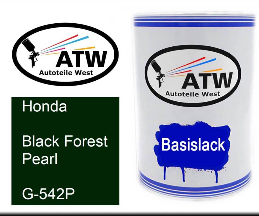 Honda, Black Forest Pearl, G-542P: 500ml Lackdose, von ATW Autoteile West.